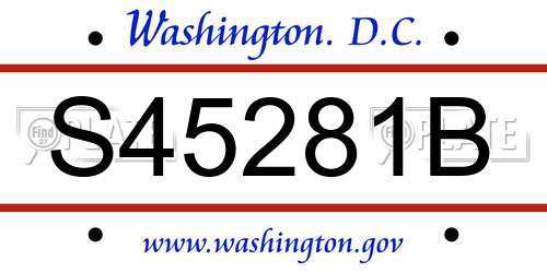 S45281B District Of Columbia License Plate
