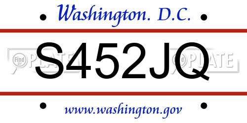S452JQ District Of Columbia License Plate