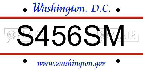 S456SM District Of Columbia License Plate
