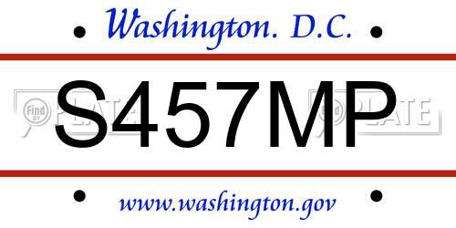 S457MP District Of Columbia License Plate