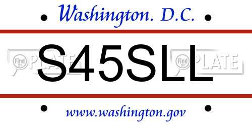 S45SLL District Of Columbia License Plate