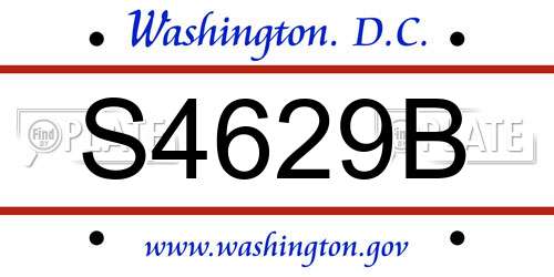 S4629B District Of Columbia License Plate