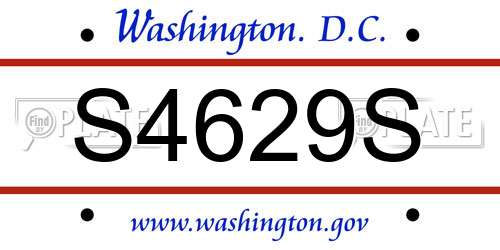 S4629S District Of Columbia License Plate