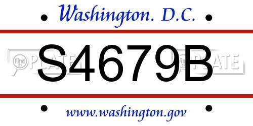 S4679B District Of Columbia License Plate