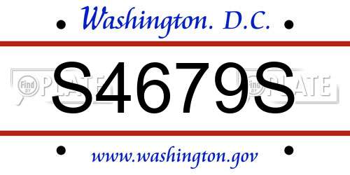 S4679S District Of Columbia License Plate