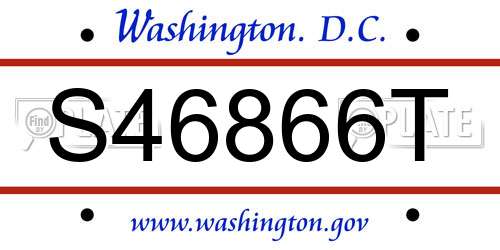 S46866T District Of Columbia License Plate