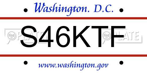 S46KTF District Of Columbia License Plate
