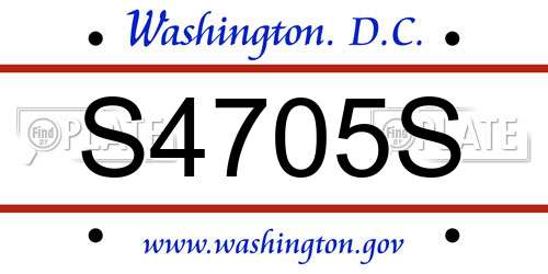 S4705S District Of Columbia License Plate
