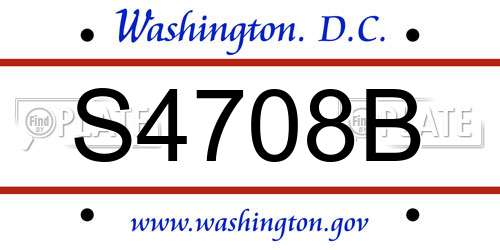 S4708B District Of Columbia License Plate