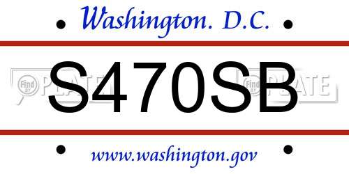 S470SB District Of Columbia License Plate