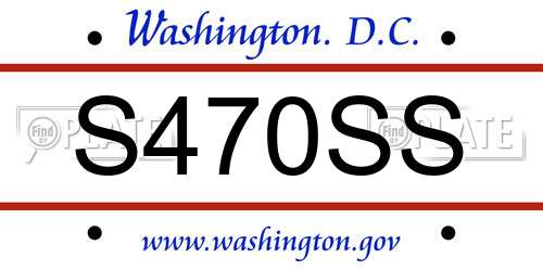 S470SS District Of Columbia License Plate