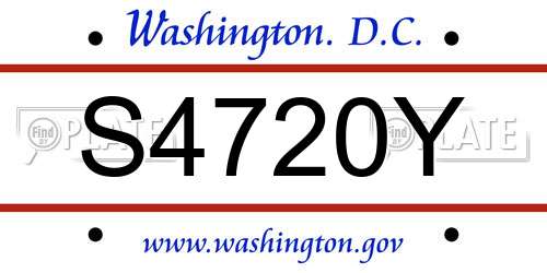 S4720Y District Of Columbia License Plate