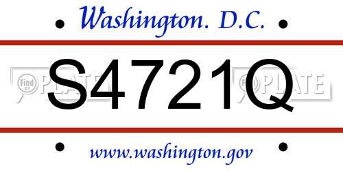 S4721Q District Of Columbia License Plate