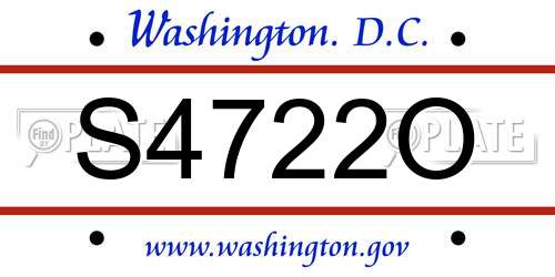 S4722O District Of Columbia License Plate