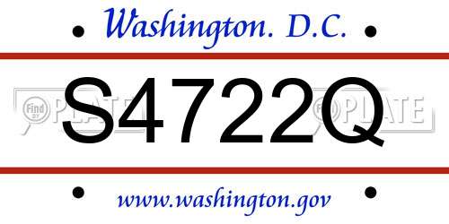 S4722Q District Of Columbia License Plate