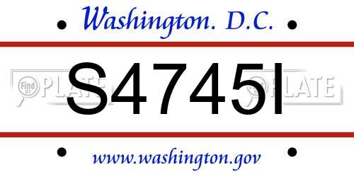 S4745I District Of Columbia License Plate