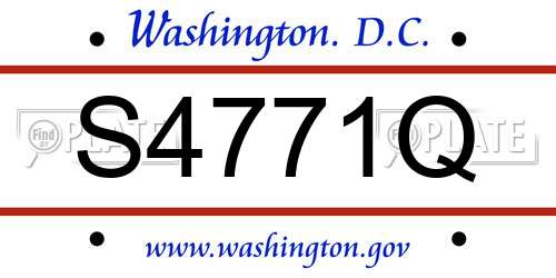 S4771Q District Of Columbia License Plate