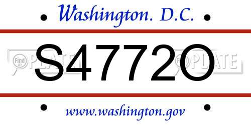 S4772O District Of Columbia License Plate