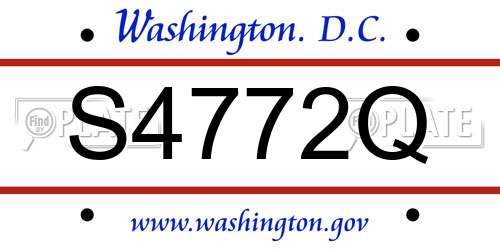 S4772Q District Of Columbia License Plate