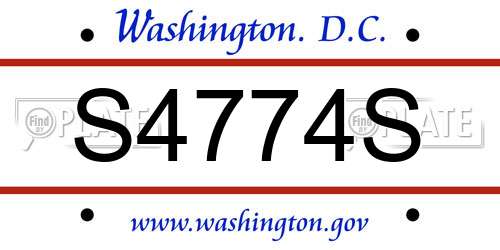 S4774S District Of Columbia License Plate