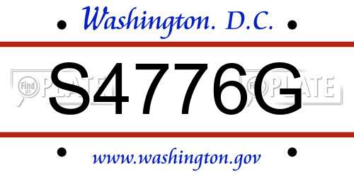 S4776G District Of Columbia License Plate