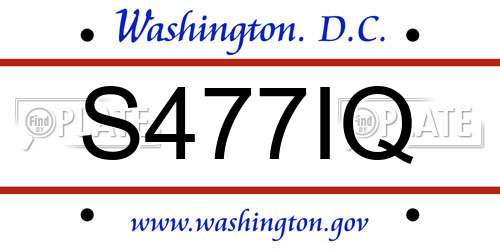 S477IQ District Of Columbia License Plate