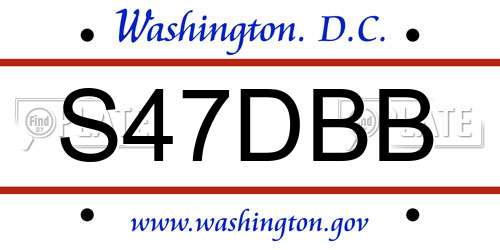 S47DBB District Of Columbia License Plate