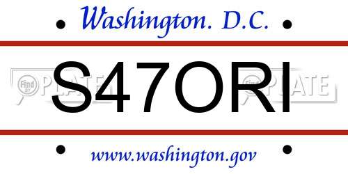S47ORI District Of Columbia License Plate