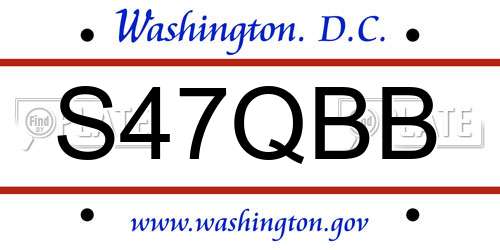 S47QBB District Of Columbia License Plate