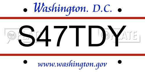 S47TDY District Of Columbia License Plate