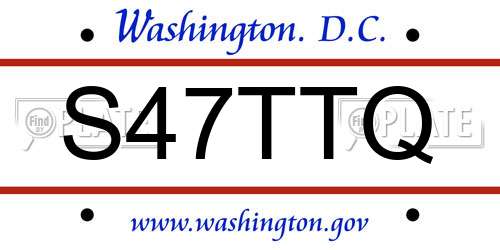 S47TTQ District Of Columbia License Plate