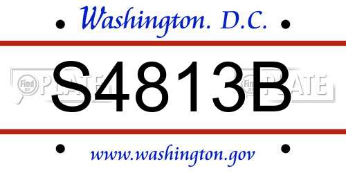 S4813B District Of Columbia License Plate