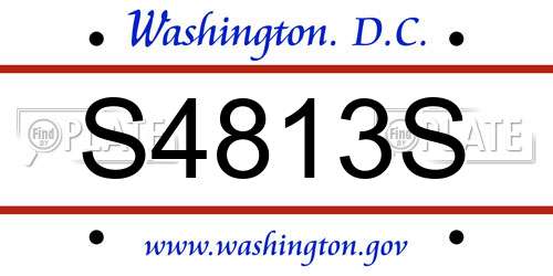 S4813S District Of Columbia License Plate