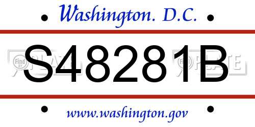 S48281B District Of Columbia License Plate