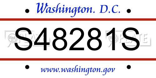 S48281S District Of Columbia License Plate