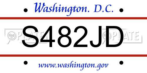 S482JD District Of Columbia License Plate