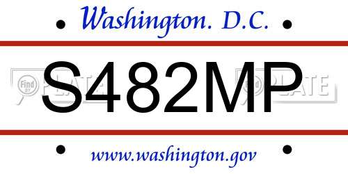 S482MP District Of Columbia License Plate