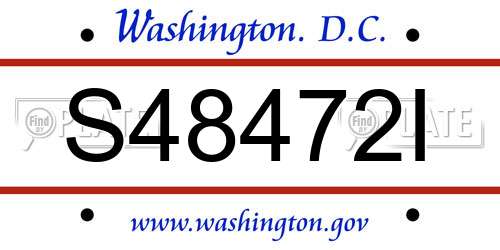 S48472I District Of Columbia License Plate