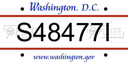 S48477I District Of Columbia License Plate