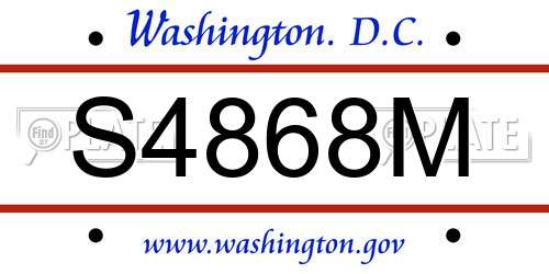 S4868M District Of Columbia License Plate