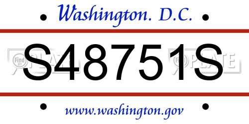 S48751S District Of Columbia License Plate