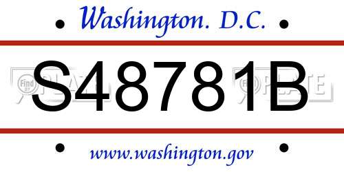 S48781B District Of Columbia License Plate