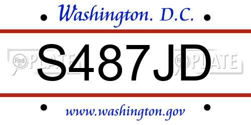 S487JD District Of Columbia License Plate