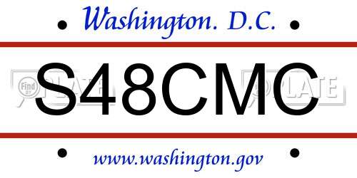 S48CMC District Of Columbia License Plate