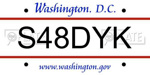 S48DYK District Of Columbia License Plate