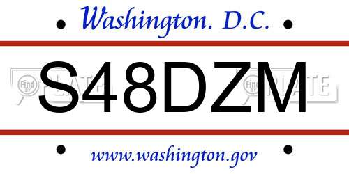S48DZM District Of Columbia License Plate