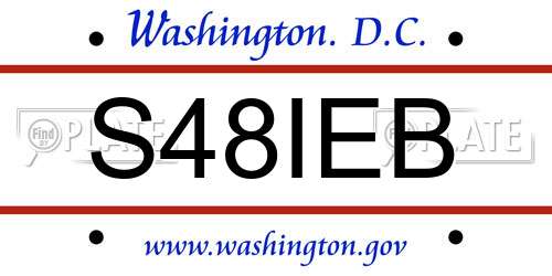 S48IEB District Of Columbia License Plate