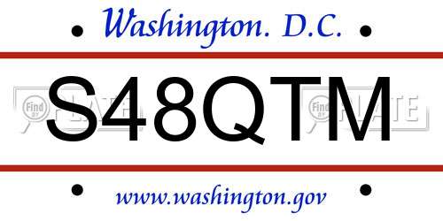 S48QTM District Of Columbia License Plate