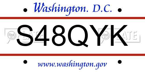 S48QYK District Of Columbia License Plate
