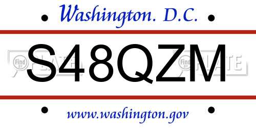 S48QZM District Of Columbia License Plate